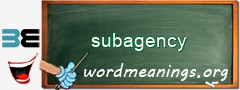 WordMeaning blackboard for subagency